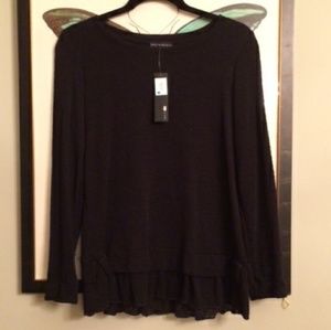Nally & Millie NWT Small Black Ruffle Sweater